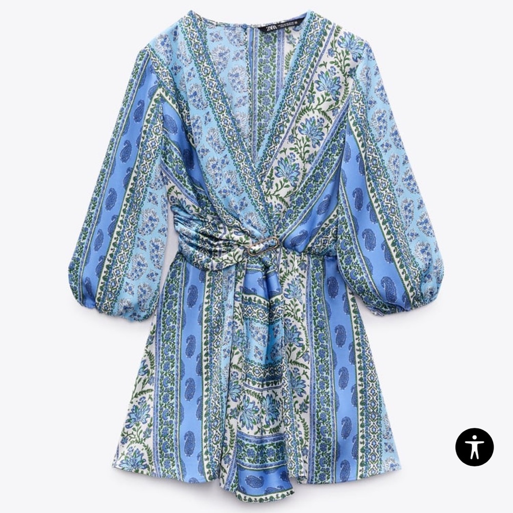 ZARA PATCHWORK PRINT SHORT JUMPSUIT
